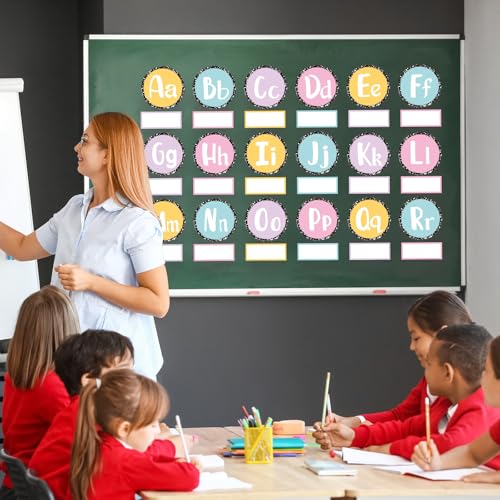 124-Piece Classroom Word Wall Bulletin Board Set with Alphabet Cutouts
