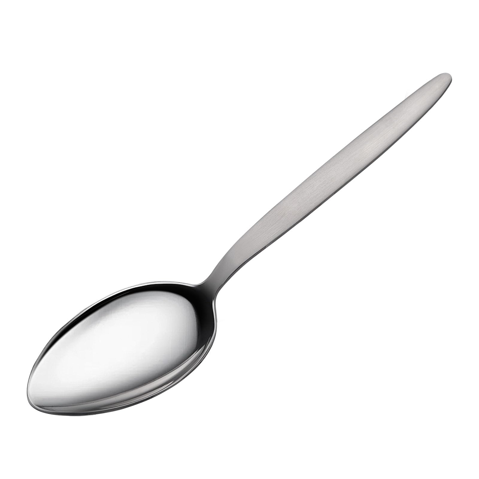 CURISEW Chef Kunz Spoon | Silver Stainless Steel 2 Tbsp Basting Spoon, 9 Inch Solid Sauce Spoons, Big Serving Spoons Stainless Steel, Plating & Quenelle & Cooking