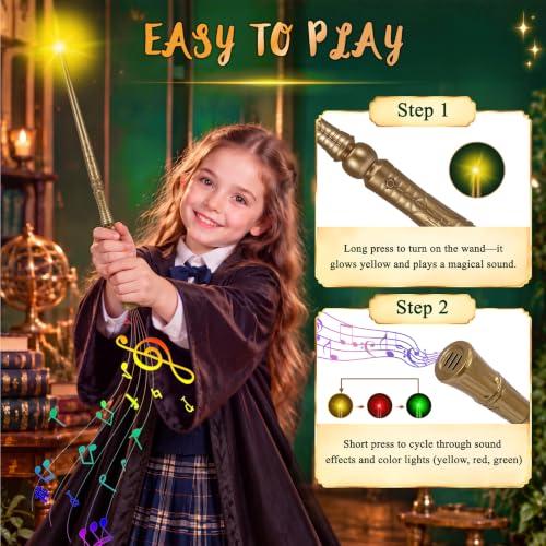 Light Up Wizard Magic Wands Bulk with 3 Colors & Sounds - Assorted (20 Pcs)