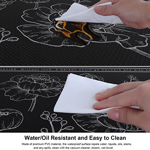 Anti-Fatigue Kitchen Mat Set of 2, Cushioned Non-Slip Waterproof Floor Rugs