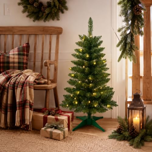 3ft Pre-Lit Tabletop Artificial Christmas Tree with Lights & Stand