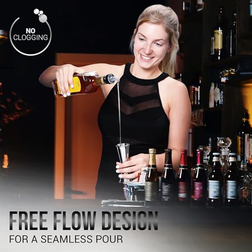 Esatto 24 Pack Liquor Bottle Pourers with Built-in Filter Spouts - Drip-Free, Universal Fit