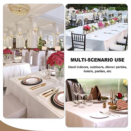 White Rectangular Tablecloths 70x120 Inch (6 Pack) for 6-8 Ft Tables