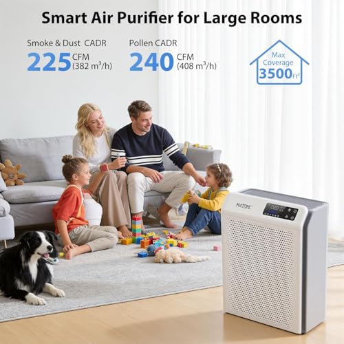MATONC Off White Air Purifier for Large Rooms Up to 3500 sq ft with Smart App Control