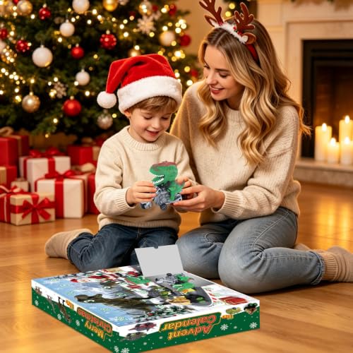 Dinosaur Cars Advent Calendar - 24 Day Pull-Back Monster Truck Toy Set
