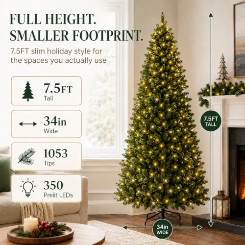 Avatar Controls 7.5FT Smart Pencil Christmas Tree with 350 LEDs, App & Remote