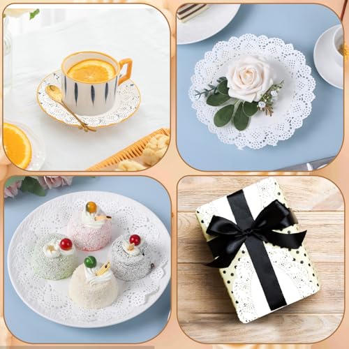 150-Piece Paper Lace Doilies Set, Assorted Round, Oval and Rectangle Sizes