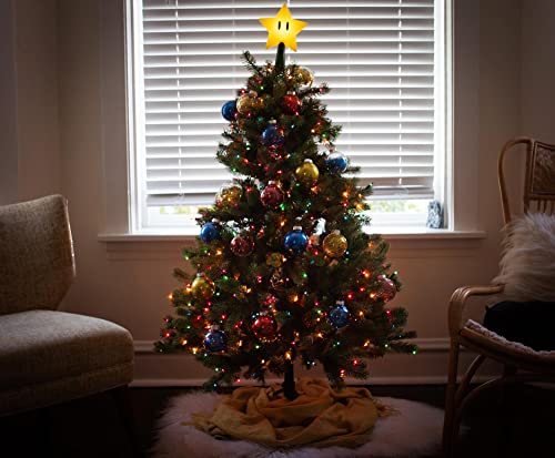 Mario Super Star Light-Up Christmas Tree Topper - 7-Inch Plug-In LED