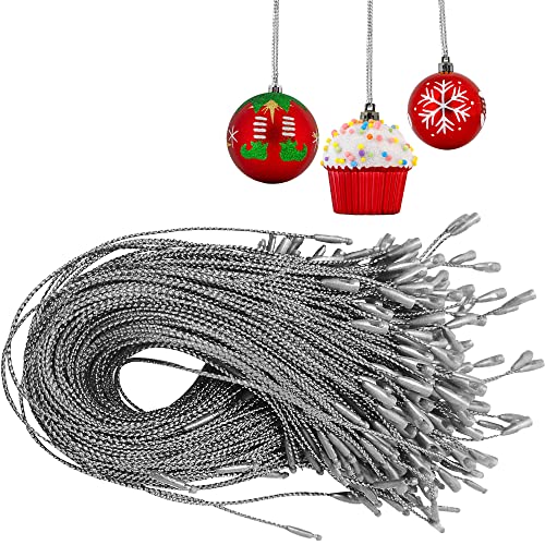 Christmas Tree Ornament String Hooks - Silver Metallic Snap Fasteners (200 Pack)