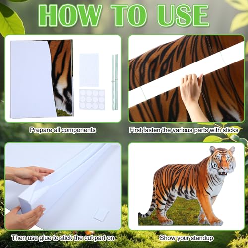4ft Life-Size Tiger Cardboard Cutout for Safari Jungle Party Decor