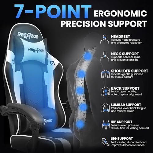 Ergonomic Gaming Chair for Adults - Wide PU Leather PC Desk Chair (400 lbs)