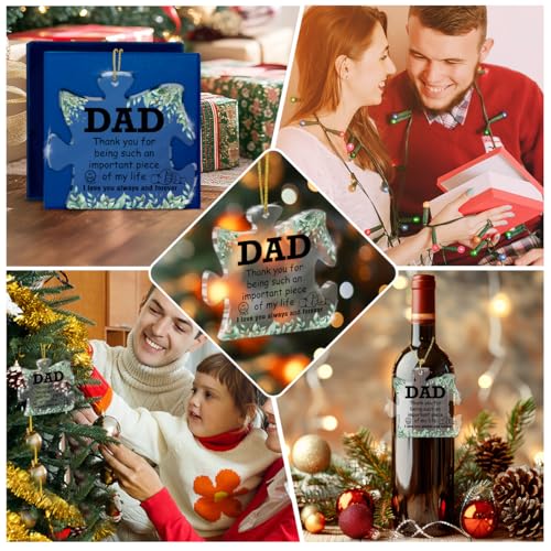 Dad Gifts from Daughter Son - Puzzle Acrylic Ornament for Christmas & Father's Day - Daddy Birthday Keepsake