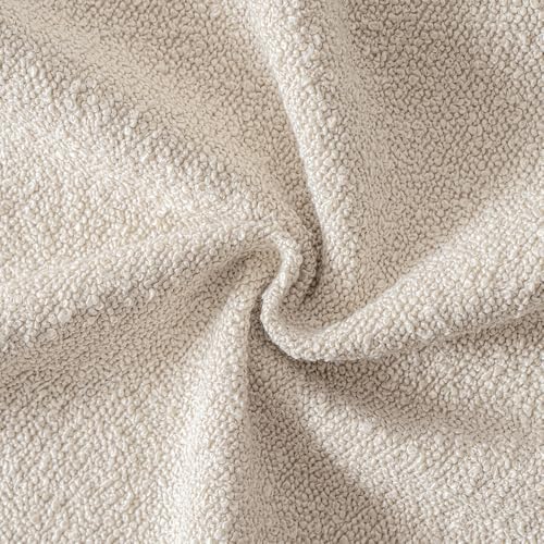MIULEE Textured Boucle Throw Pillow Covers 20x20 - Beige, Set of 2