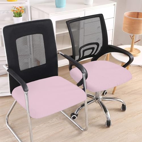Stretch Jacquard Office Chair Seat Cover - Pink Anti-Dust Protector