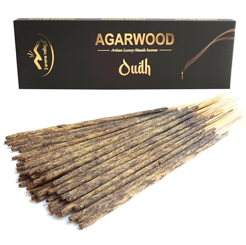 Natural Oud Agarwood Incense Sticks - 50g Extra-Thick Masala Incense