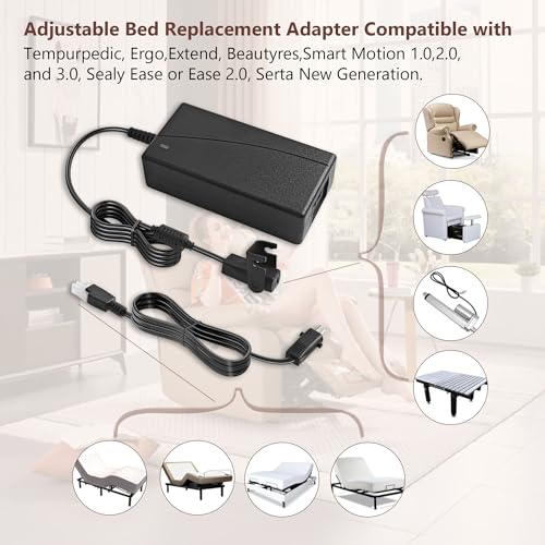 29V Adjustable Bed Power Supply Replacement, 13.7ft Long Electric Bed Adapter