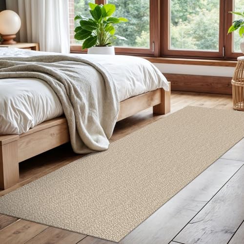 Washable Runner Rug 2x7 Ft, Non-Slip Kitchen Hallway Carpet in Sand Beige