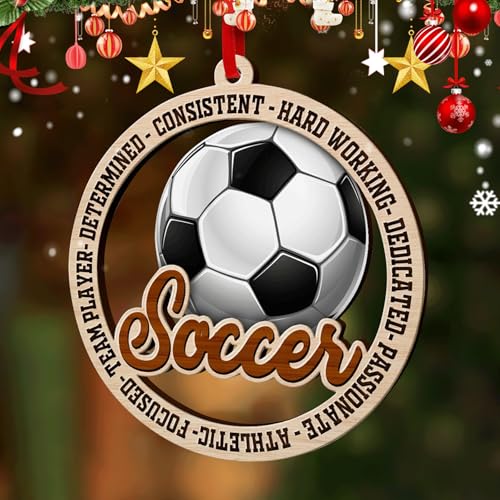 Tylices 2025 Soccer Ball Christmas Ornament for Tree Decor - Sports Fan Holiday Decoration - Soccer Variation