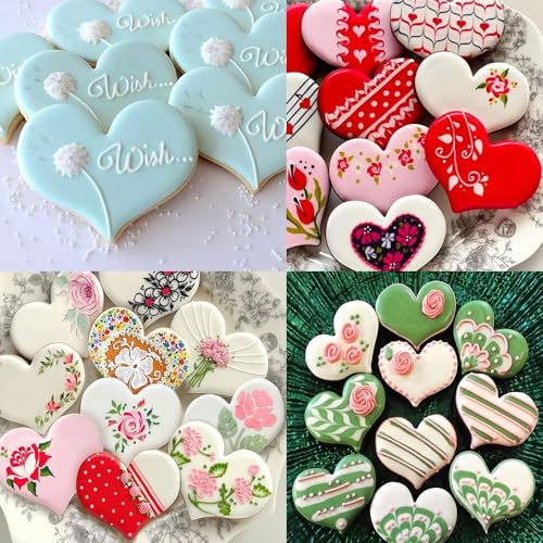 MrCookie Heart Cookie Cutters Set - 6 Thickened Stainless Steel Baking Tools with Variation: Heart