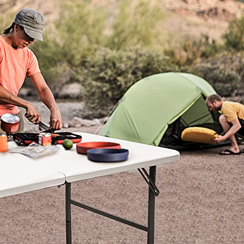 4ft Portable Folding Table, Heavy Duty Indoor Outdoor Picnic Dining Table