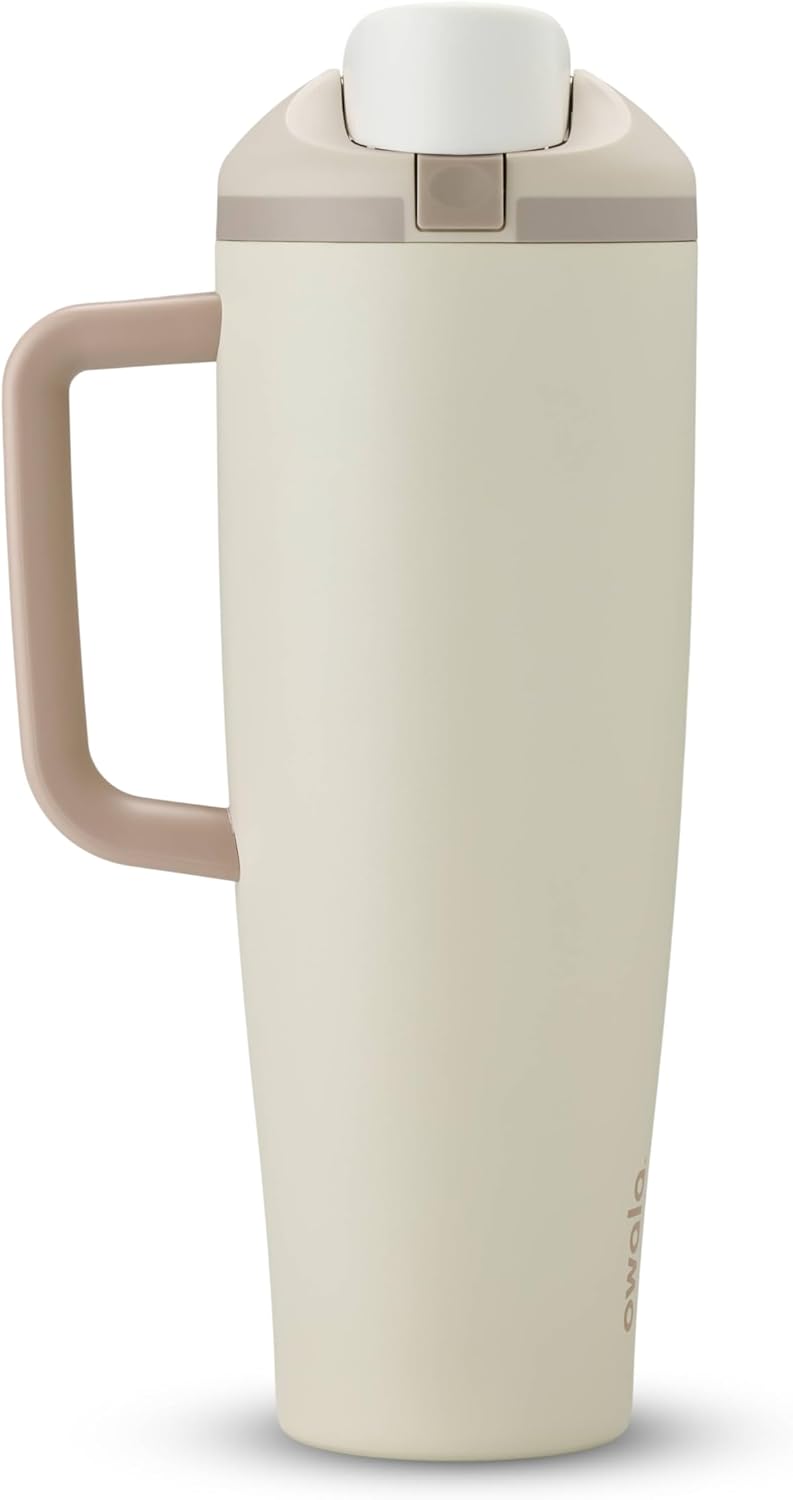 Owala FreeSip Tumbler - 40-Oz. Stainless Steel - Tan (Lightly Toasted) for Ultimate Hydration