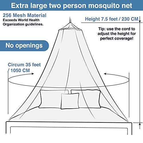 Fully Enclosed Mosquito Net Bed Canopy for Queen & King Beds