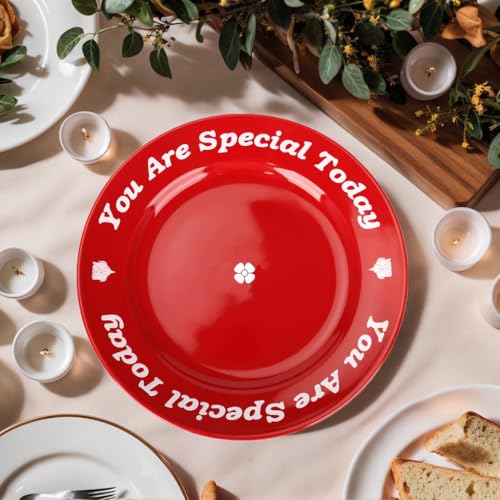 10.6-inch Ceramic Celebration Plate - You Are Special Today Red Platter
