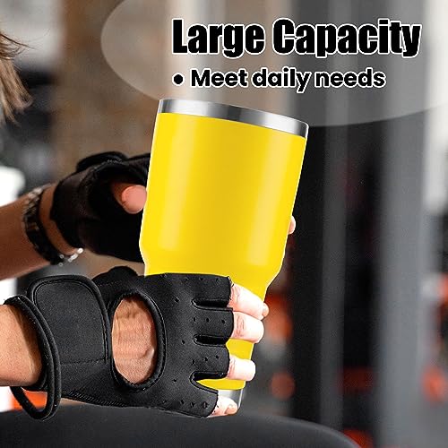 D·S 30oz Yellow Tumbler - Double Wall Vacuum Insulated Travel Mug
