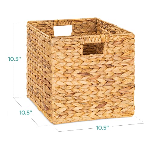 Pack of 5 Handwoven Water Hyacinth Storage Baskets - 10.5in