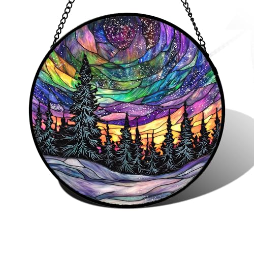 Van Gogh Night Scene Stained Glass Window Hanging Suncatcher Gifts