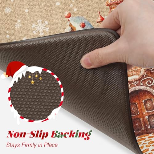 2-Piece Christmas Gingerbread House Anti-Fatigue Kitchen Standing Mat Set