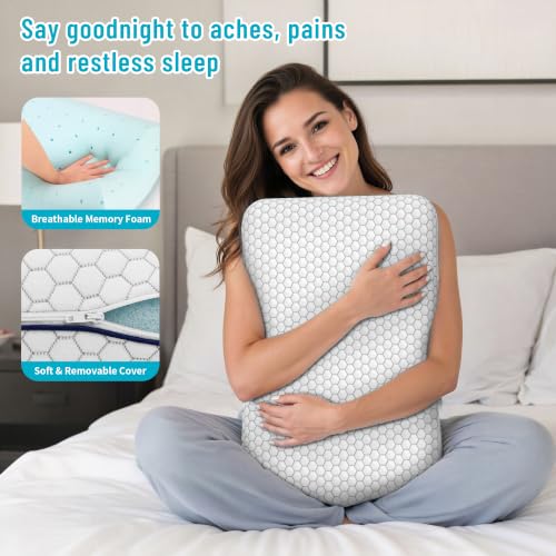 Memory Foam Pillow for Sleeping - Ergonomic Support, Standard Size