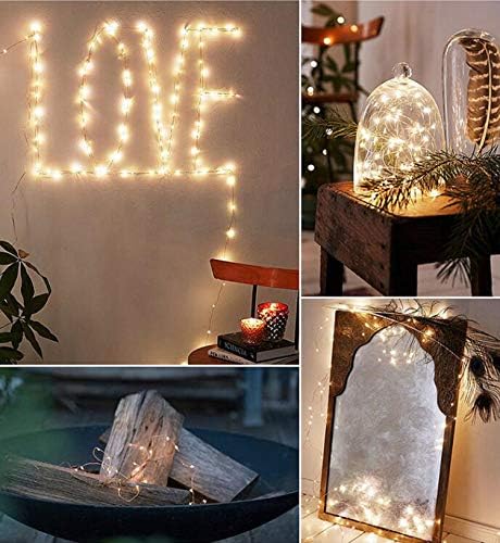 TenSteed Fairy String Lights - 6 Pack Battery Operated LED Starry Lights | 7.2ft Silvery Copper Wire for Christmas & Weddings