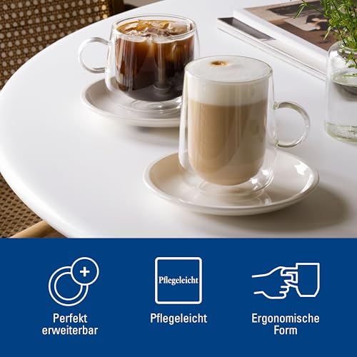 Double-Walled Latte Macchiato Glasses, 15.5 oz Borosilicate Glass Set of 2