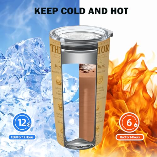 SNUGLYZEN Pilot Gift Tumbler 20oz - Aviation Travel Mug, Vintage Airplane Cup, Insulated Stainless Steel, Graduation & Retirement Gift for Men Women