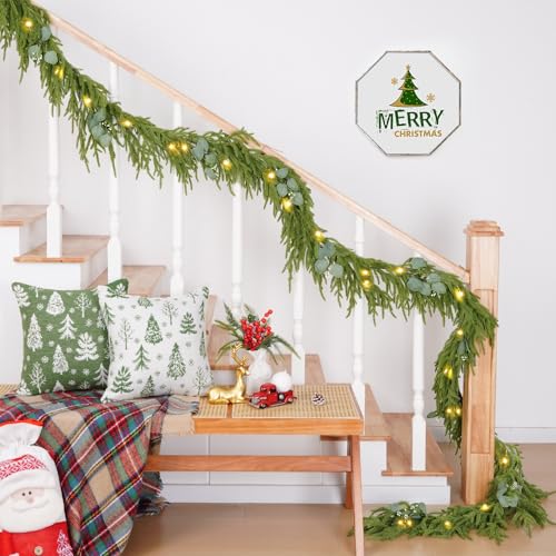 Waipfaru 15ft Norfolk Pine Garland - Realistic Artificial Christmas Wreath & Decor