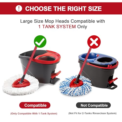 Microfiber Spin Mop Replacement Heads - 4 Pack Triangular Refills