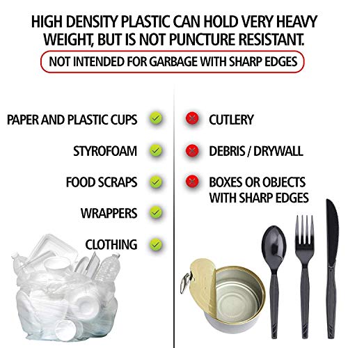 60 Gallon Black Heavy Duty Trash Bags (150 Pack) - 38" x 60", 22 Micron