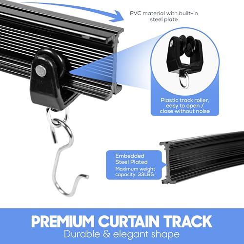 12ft Flexible Ceiling Curtain Track - Bendable Rail for Room Dividers