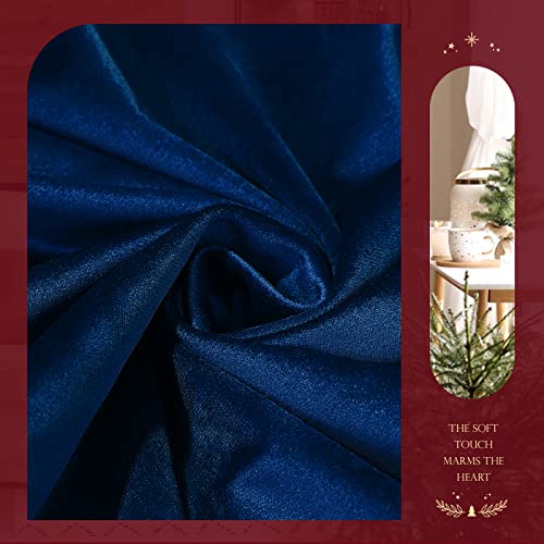 Lewondr Christmas Throw Pillow Covers, Christmas Tree Embroidery Hot Stamping Pattern Dutch Velvet Pillowcases Home Xmas Decorative Cushion Covers Soft for Sofa Bed Chair, 2 Pack, Navy Blue