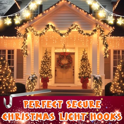 50 Pcs Stainless Steel Christmas Light Clips for Gutters and Shingles