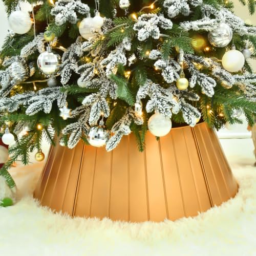 YoleShy 28-Inch Metal Christmas Tree Collar - Easy Assembly & Durable Base Cover