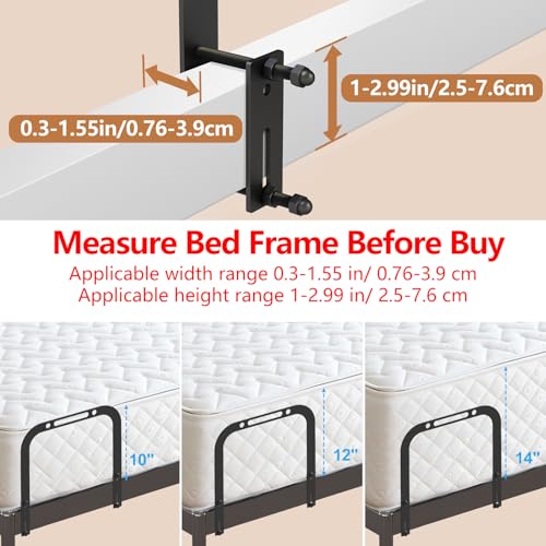 Extra Tall Mattress Slide Stopper - Adjustable Metal Retainer Bar
