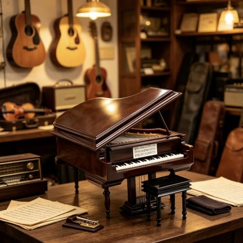 Music Box with Piano Bench & Black Case - Spirited Away Melody Gift
