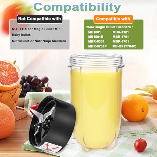 16oz Blender Cup and Stainless Steel Cross Blade Replacement Set