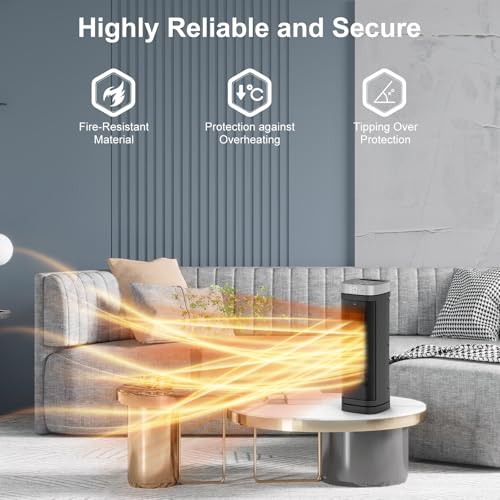 17-Inch Electric Space Heater with Thermostat, Remote and Oscillation