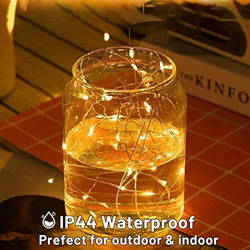 Yisiten 6 Pack 13ft 40LED Battery-Operated Fairy Lights with Timer, Warm White, IP44 Waterproof