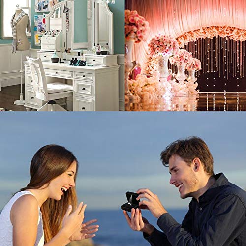 LED Lighted Velvet Engagement Ring Box for Proposal and Wedding