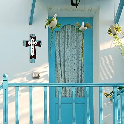 Rustic Wooden Wall Cross - 3-Layer Decorative Religious Wall Art, 12-Inch