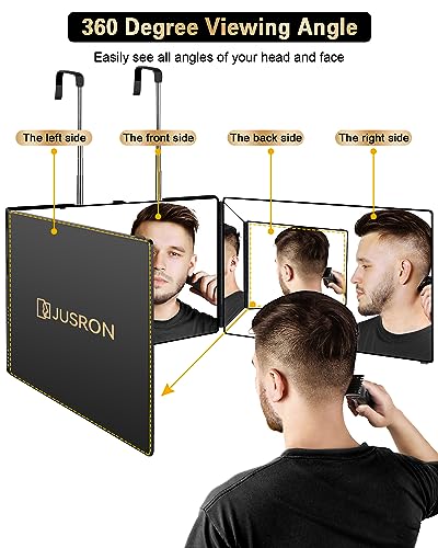 JUSRON 360 Viewing Angle Self Hair Cutting Mirror Shower
